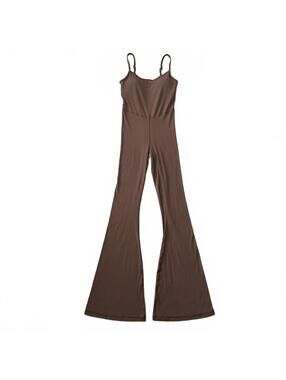 Offline Aerie Real Me Xtra Flare Jumpsuit Brown Size Small